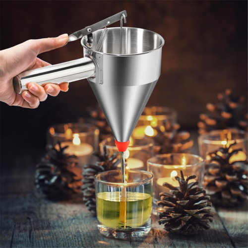 Rustfrit stål pandekagedej dispenser, tragt kage dispenser maker 1