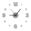 Modern Frameless DIY Wall Clock Large 3D Numbers Wall Watch Silver 1