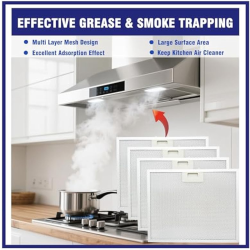 4Pcs Range Hood Grease Filter Replacement for JV636H1SS JV636H2SS 2