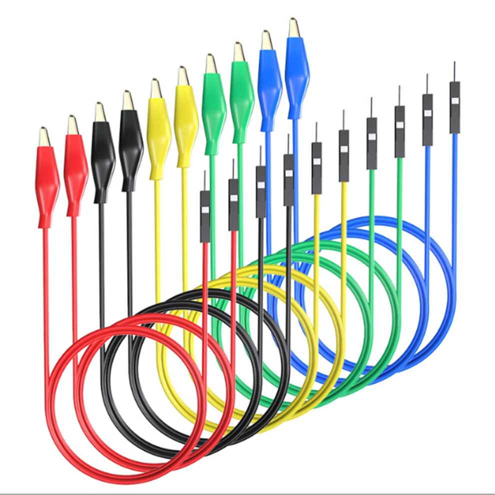 Alligator Clips To Breadboard Male Jumper Wires Silicone Test Leads 4711467082329