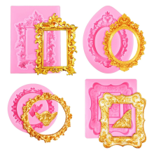 4 Pcs Photo Frame Silicone Molds, Baroque Style Air Dry Clay Molds