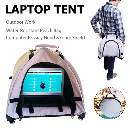 Laptop Sun Shade Tent Privacy Screen Hood Foldable 2