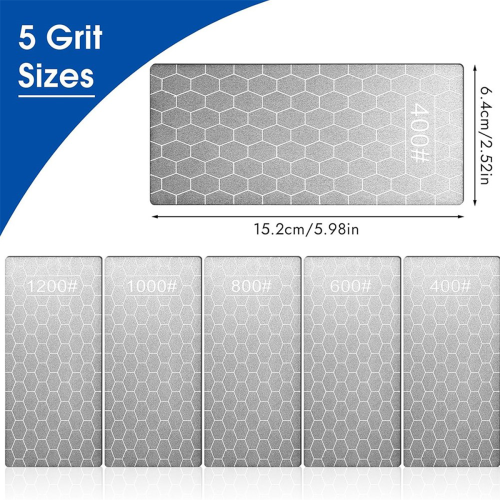 5 PCS Diamond Sharpening Stone, with Coarse Plate and Non-Slip Base 2