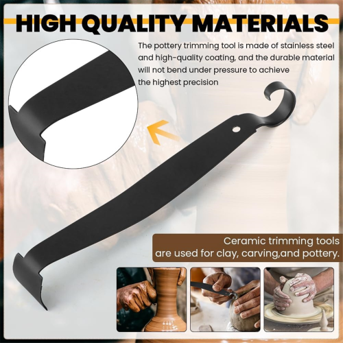 Pottery Trimming Tools with 6pcs Pre-Cut Chamois Cloth,for Potter 2