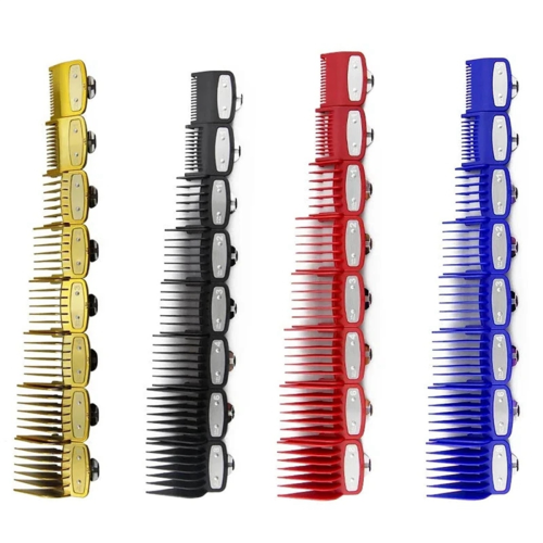 8Pcs Professional Limit Comb Cutting Guide Combs Set Gold 2
