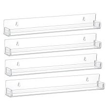 Estante de pared (paquete de 4), soporte para esmalte de uñas de acrílico transparente