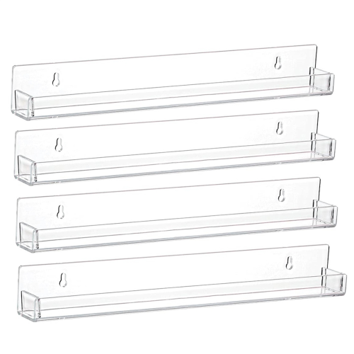 Ράφι τοίχου 4 Pack, Clear Acrylic βερνίκι νυχιών