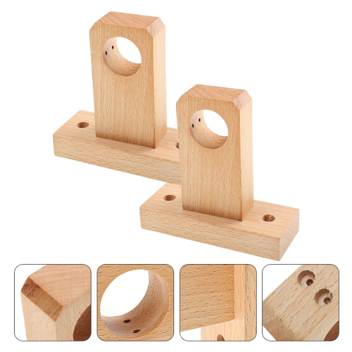 2-Pack Natural Wood Curtain Rod Brackets
Sturdy Wall-Mounted Support Hook 2