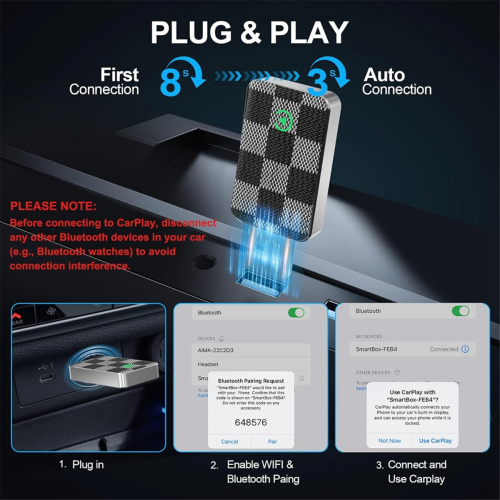 Mini Wireless CarPlay Adapter for 1