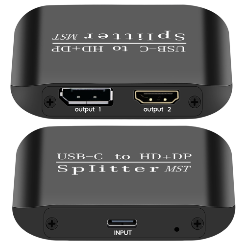 USB C para -Compatível + DP Splitter 8K Splitter 2