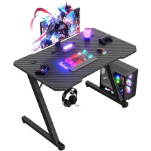 Gaming Desk 80 x 52 cm, Gaming Table Z Shaped for Home Office
