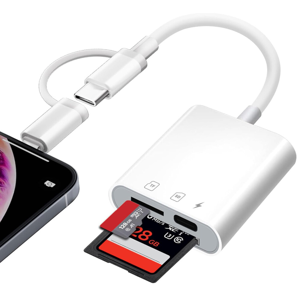Sd Card Reader Iphone - 3 In 1 Usb C Card Reader For Iphone/Ipad/Camera With Dual Slot For Micro Sd/Sd And Simultaneous Charging 6447073740985