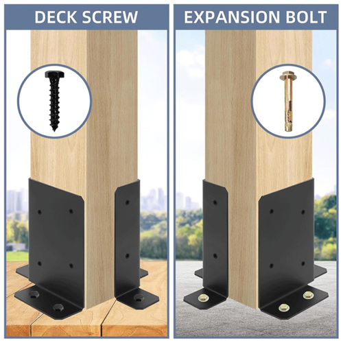 4pcs Post Base Bracket for 2x4 6x6 Post Wood Fence 2