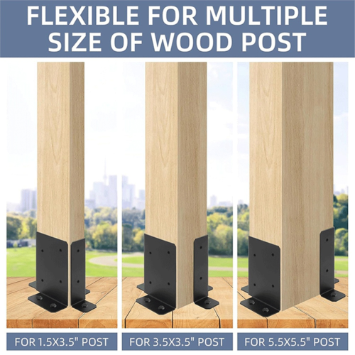 4pcs Post Base Bracket for 2x4 6x6 Post Wood Fence 1