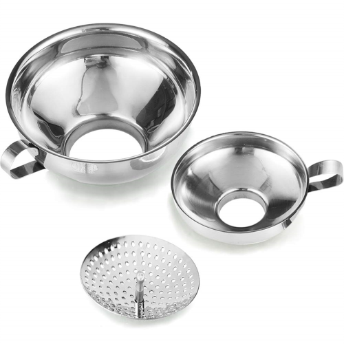 Canning Funnel with Strainer for Wide and Regular Jars for Kitchen