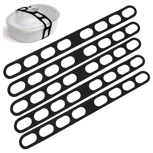 5pcs Lid Latch Silica Reusable Universal Lid Securing Strap 2