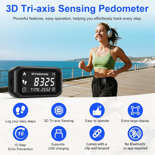 3D Pedometer Step Counter with LCD Display 1