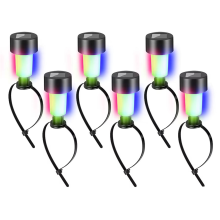6Pack Solar Pool Lights Colorful RGB LED, for Ground Frame Pools