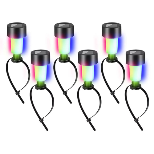 6Pack Solar Pool Lights Colorful RGB LED, for Ground Frame Pools