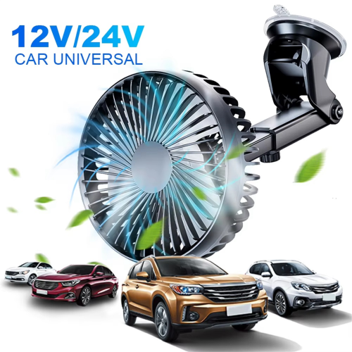 12V/24V Windshield Desk Fan USB Suction Cup Auto Cooler 1