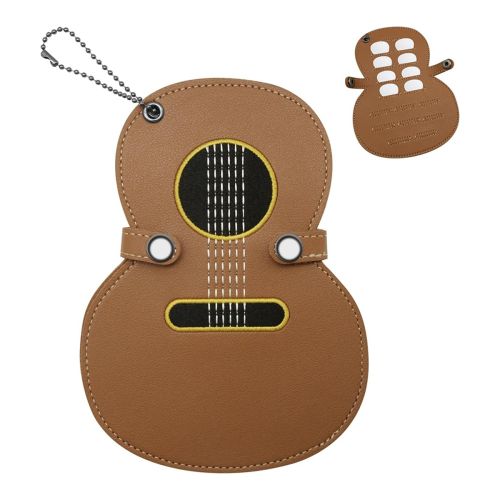 Leather Guitar Pick Holder Brown Designed 1
