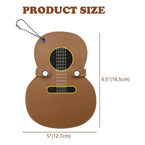 Leather Guitar Pick Holder Brown Designed 2