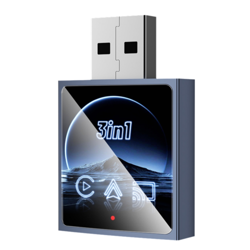 Wireless Carplay Adapter USB Dongle Wired to Wireless 3 In1