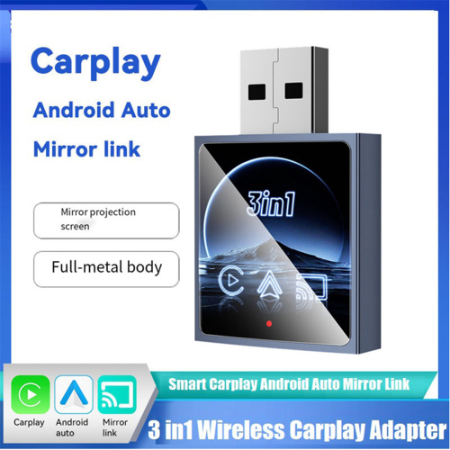 Wireless Carplay Adapter USB Dongle Wired to Wireless 3 In1 1