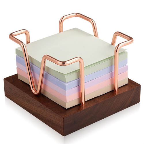 Wood Sticky Note Holder 3x3 Inch Self-Stick Note