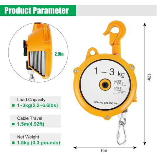 Spring Balancer, 2-7lbs(1-3kg) Retractable Balance 1