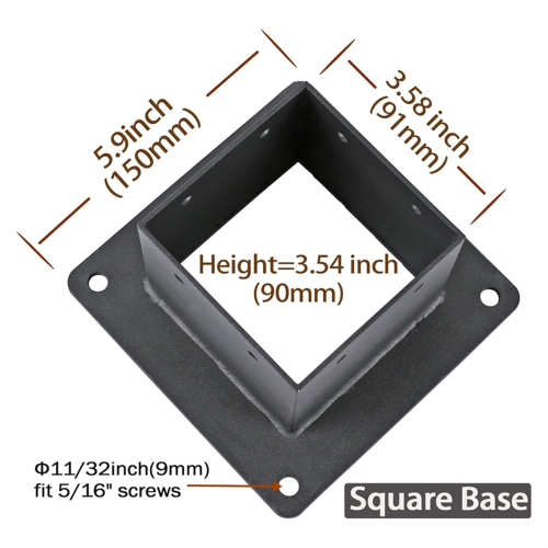 Post Flange Anchor Base with Screws for Deck Railing (1 Pack) 1