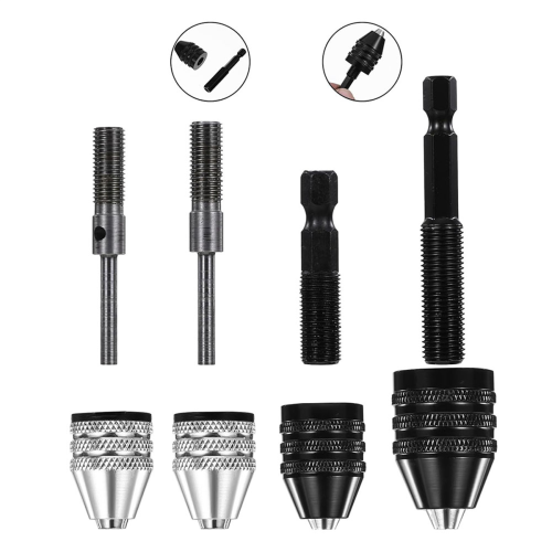 4Pack Round to Hex Adapter 1/4 1/8 1/16Inch Drill Chuck Adapter 2