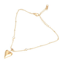 Gold Anklet with Heart Crystals, Elegant Adjustable Foot Chain for Parties and Romantic Dates, Fashion Jewelry Accessory