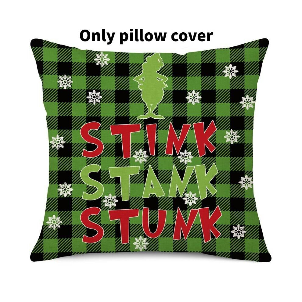 (Style 1)Housse de coussin The Grinch canapés de Noël taie d'oreillers jet Noël décoration intérieure