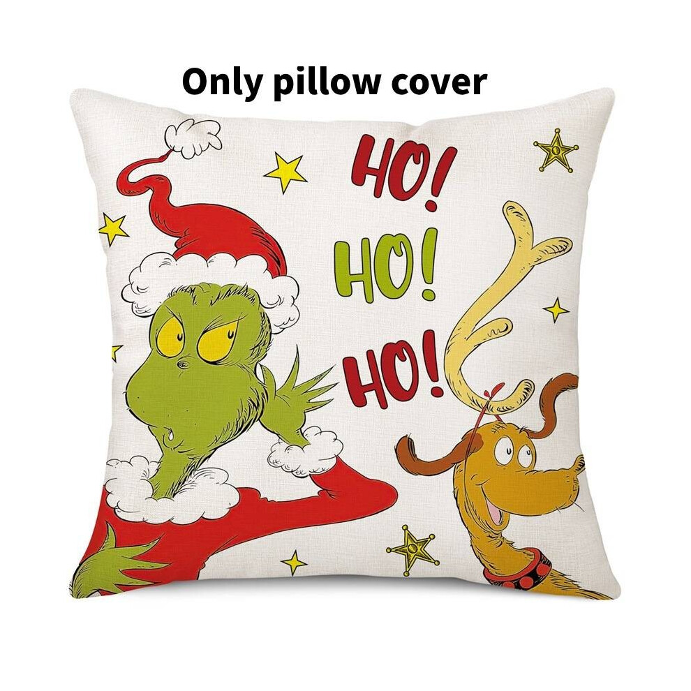 (Style 13)Housse de coussin The Grinch canapés de Noël taie d'oreillers jet Noël décoration intérieure