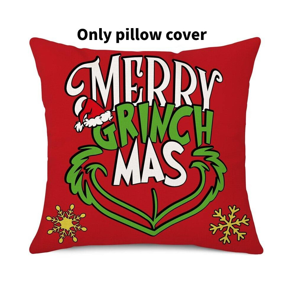 (Style 23)Housse de coussin The Grinch canapés de Noël taie d'oreillers jet Noël décoration intérieure