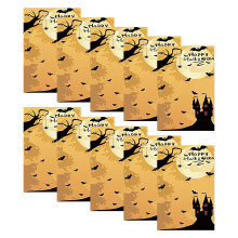 Halloween Invitation Cards, 10 Vintage-Style Skull and Spider Web Design, Fillable Blank Invitations for Spooky Parties