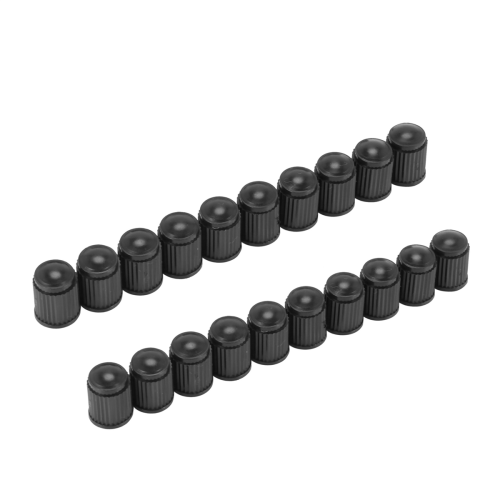 20pcs Plastic Bike Valve Dust Caps Black 2