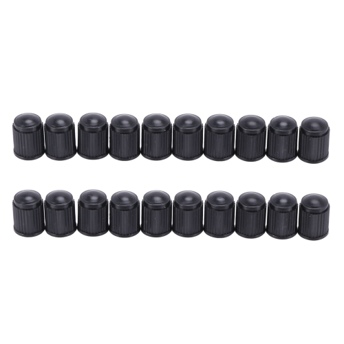 20pcs Plastic Bike Valve Dust Caps Black 1