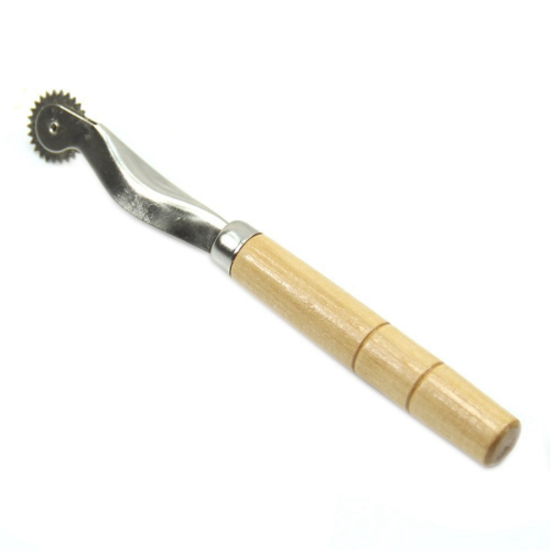 1pc Wood Handle Overneedle Wheel needle Spacing Perforating Tool 1