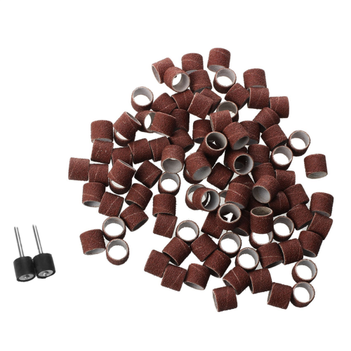 100pc 1/2 inch Sanding Bands Kit with 2 Sanding Drum Mandrel 2