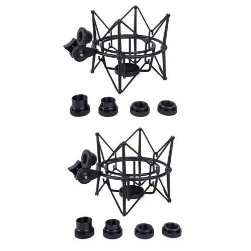 2X Microphone Shock Mount Adjustable Mount (Black)