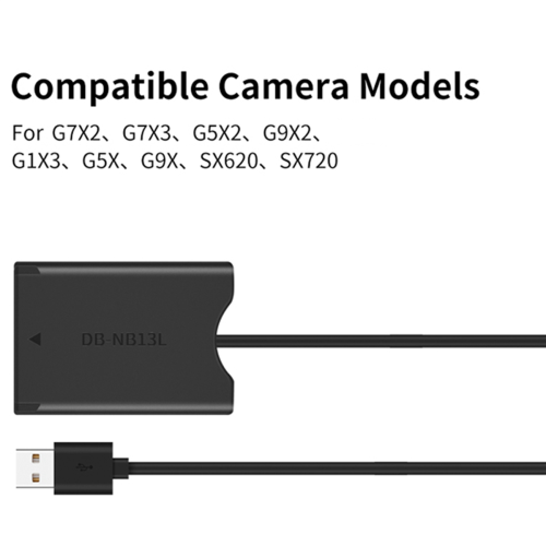 Dummy-batteri med USB-A-strømadapter DC-kobler til G7X2 G7X3 2