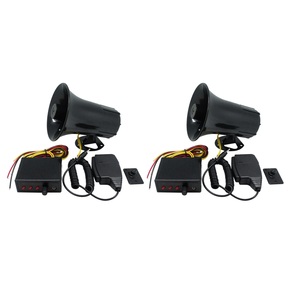 12V Police Siren Speaker 3 Tone Sound Volume Adjustment Vehicle Horn 4711585119600