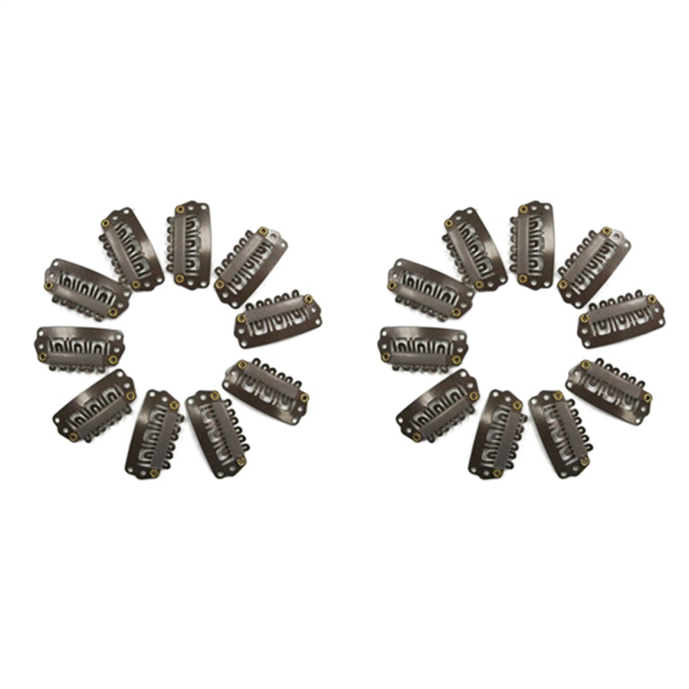 10pcs Brown Snap Clips U-shape Metal Clips for Hair Extensions DIY