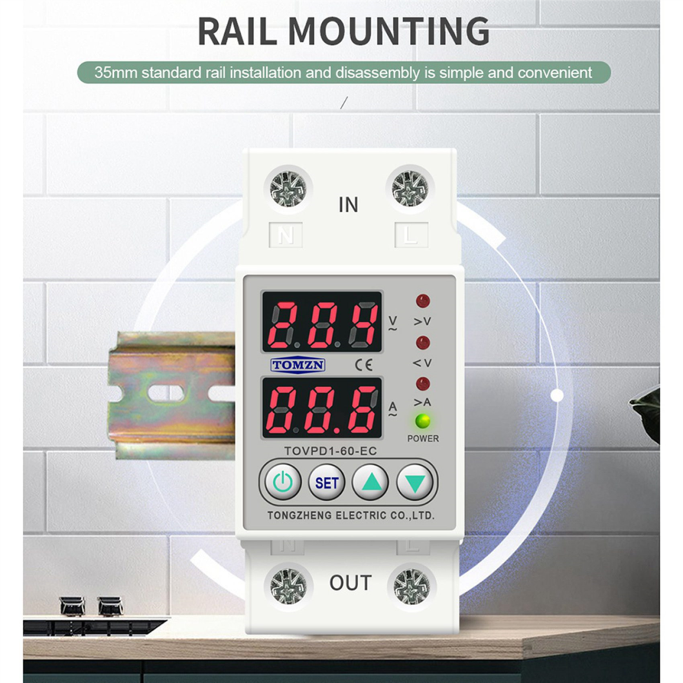 3X Din Rail Dual Display Adjustable Protective Device 40A 220V 230V 4711585125892