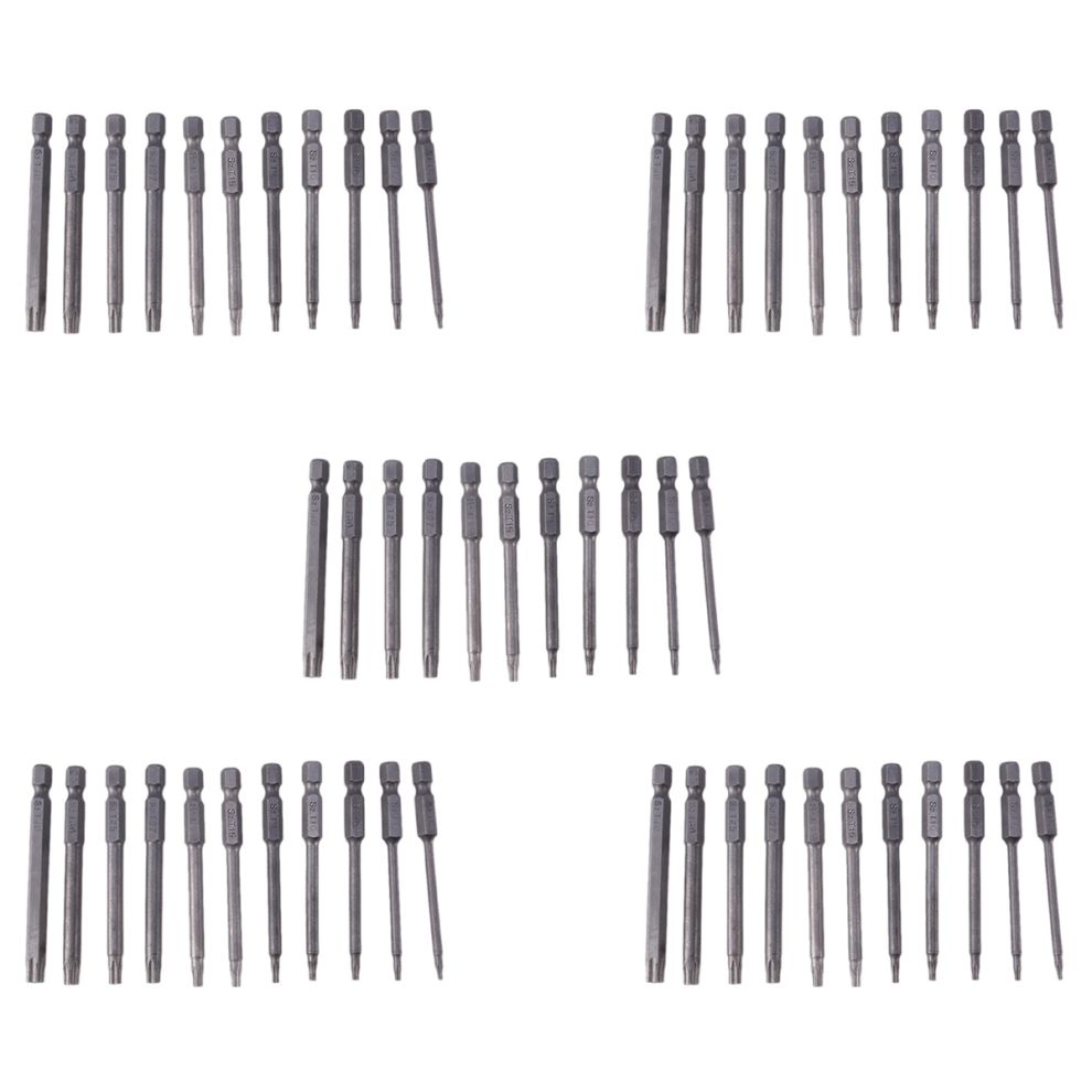 11Pcs 75Mm Magnetic S2 Steel Screwdriver Bits Hex Torx Head 4711585122105