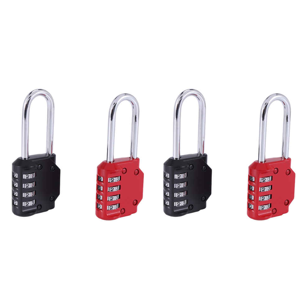 2 Pack Code Padlocks, 4 Digit Long Shackle Resettable Pad Lock 4711585150320