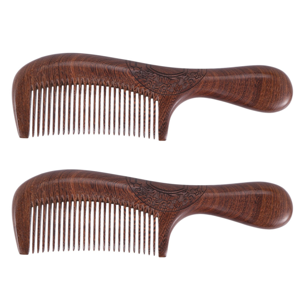 Unisex Sandalwood Comb Fine-Tooth Comb Wooden Handles Hair Comb