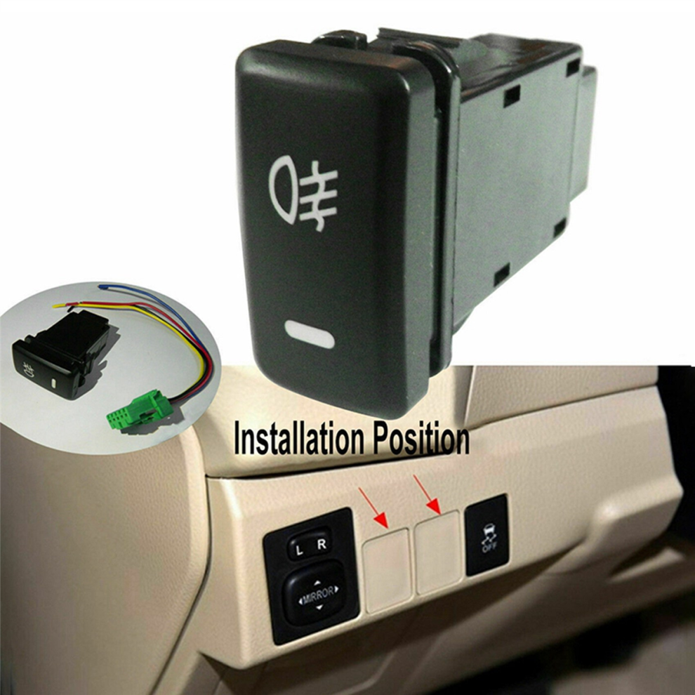 4-Pole 12V Push Button Switch With Led Lights For Fog Lights(33X22mm) 4711585155561